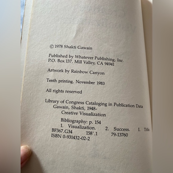 Creative Visualization by Shakti Gawain! 1978 paperback Used Copy! - Picture 2 of 6